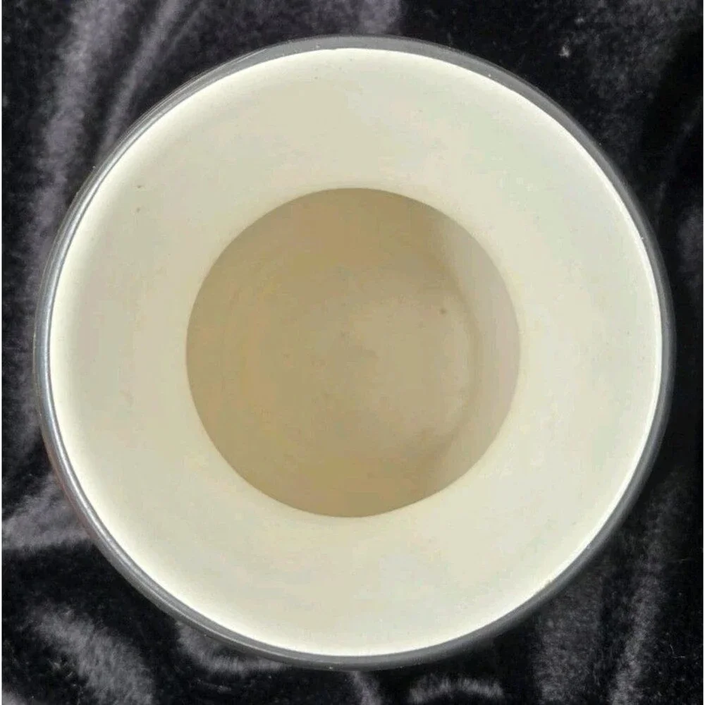 VTG W German Pottery Vase Fat Lava MCM Yellow Black 12cm possib Dumler & B As-Is